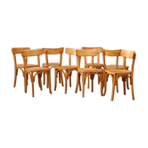 Lot 8 chairs bistro CARTIER 60s