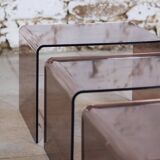 Smoked plexiglass nesting tables, 1970
