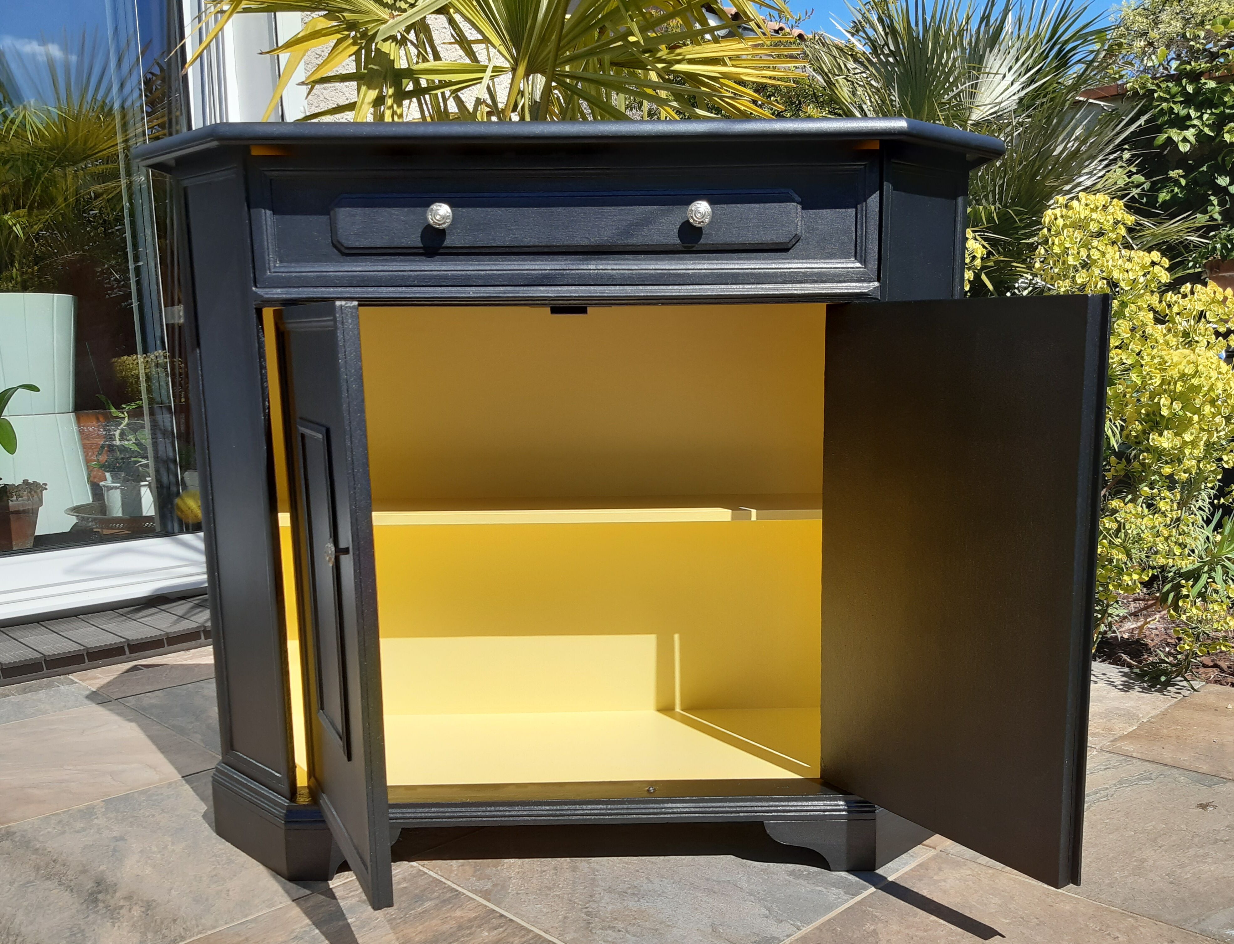 2-door "black steel" dresser