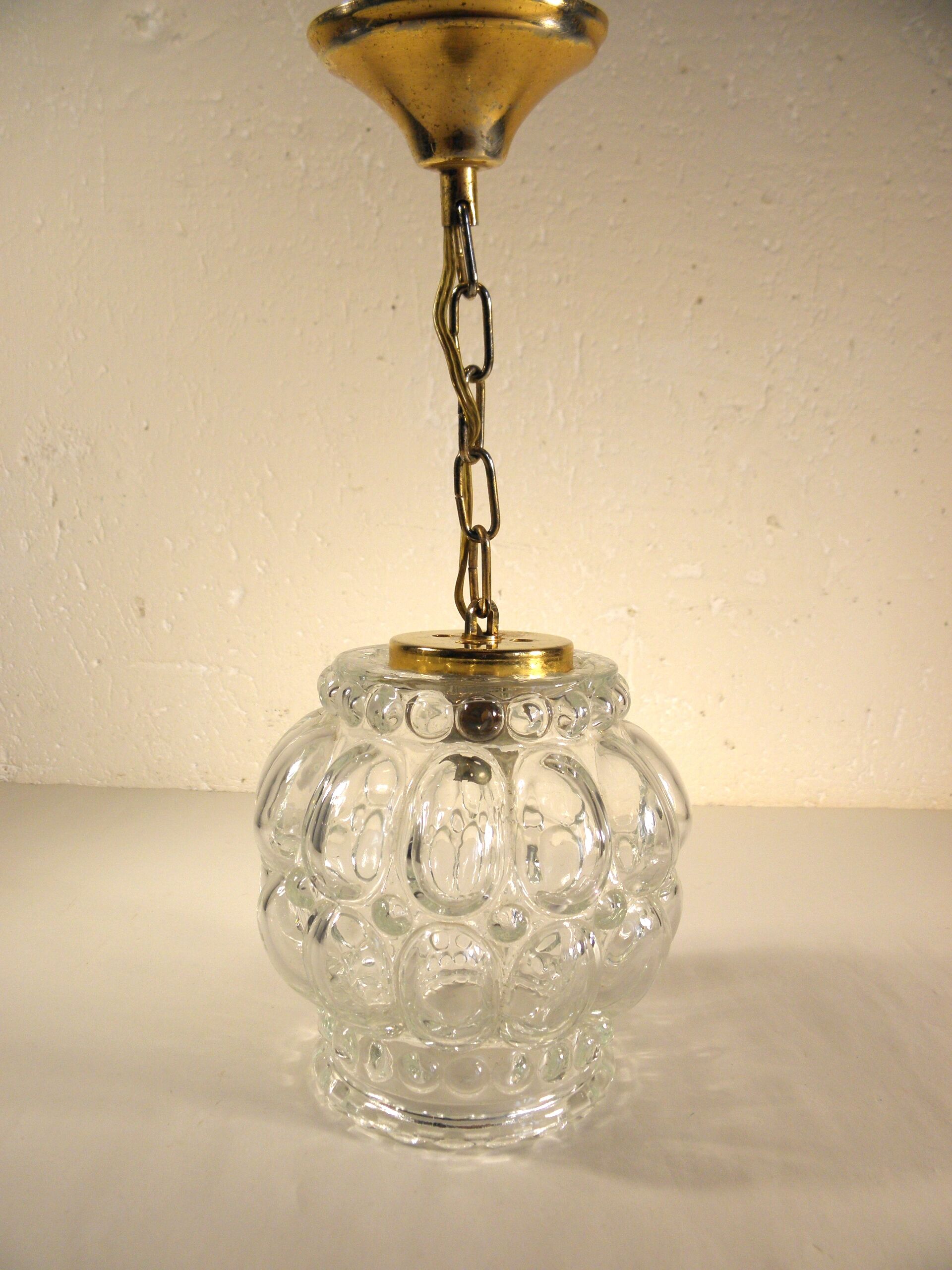 Moulded glass pendant lamp 1970