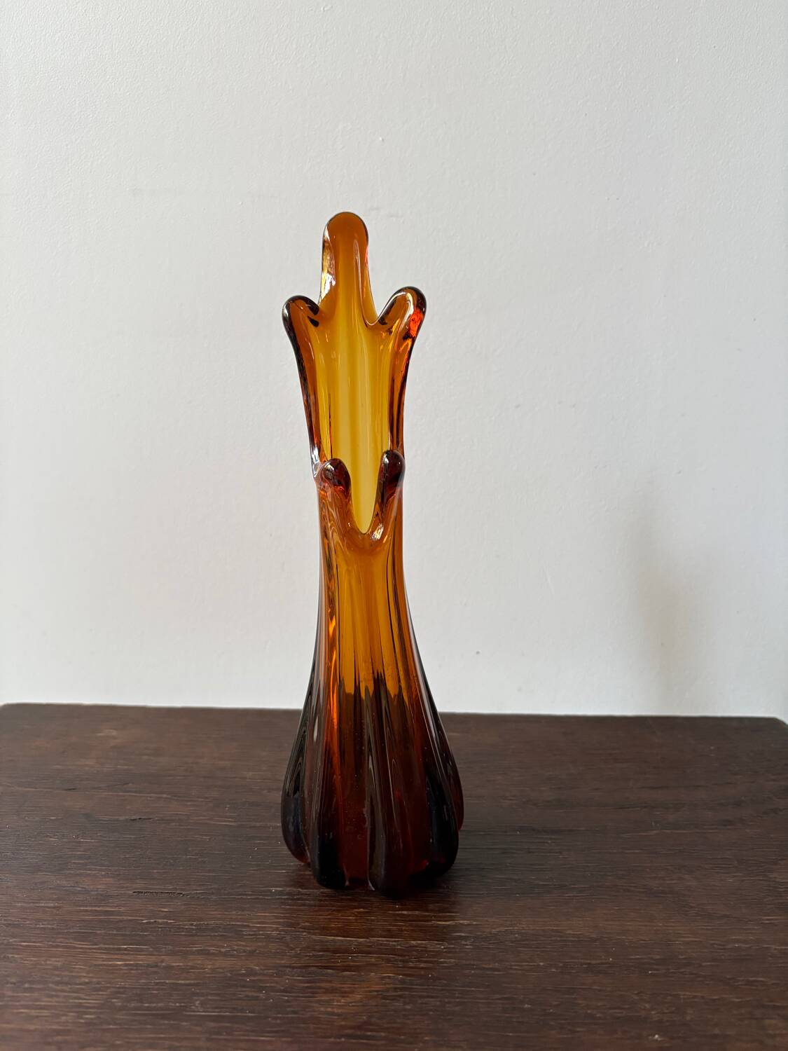 Vintage orange mid-century single-flower vase