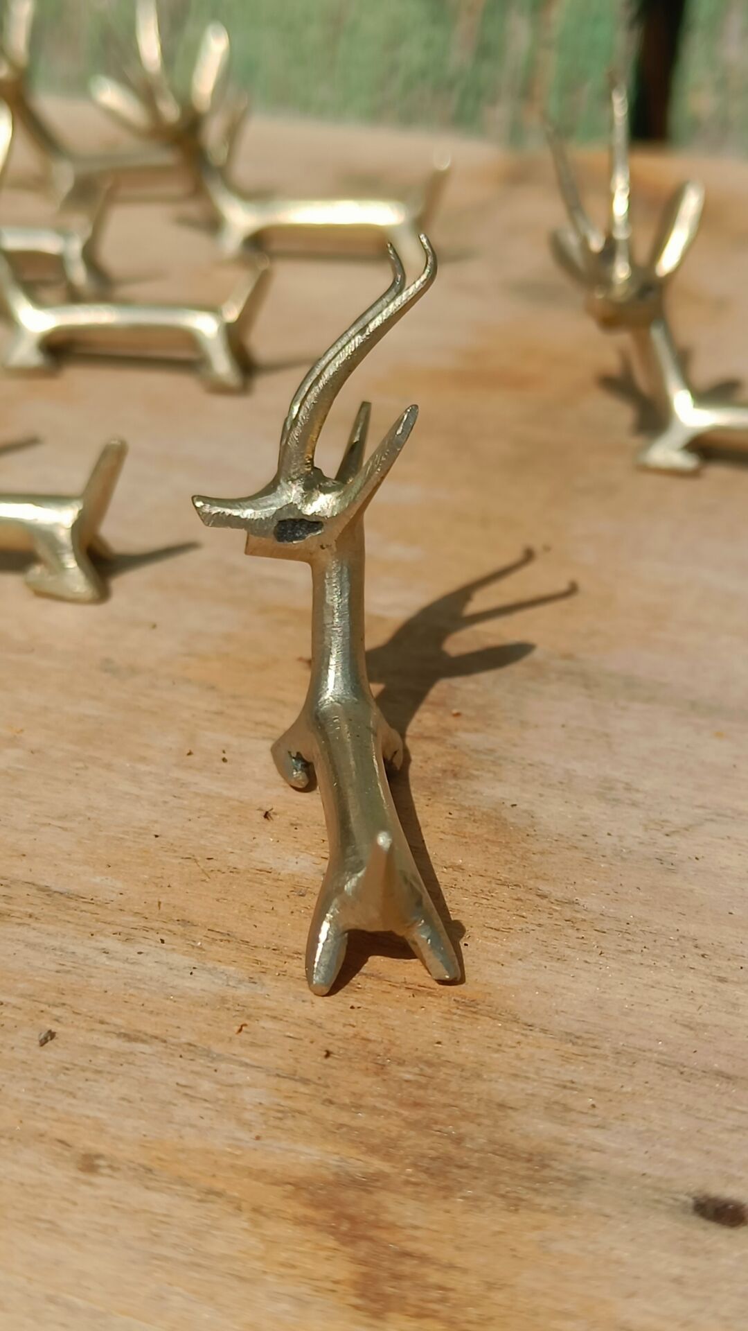 Handcrafted brass gazelle knife rests x12