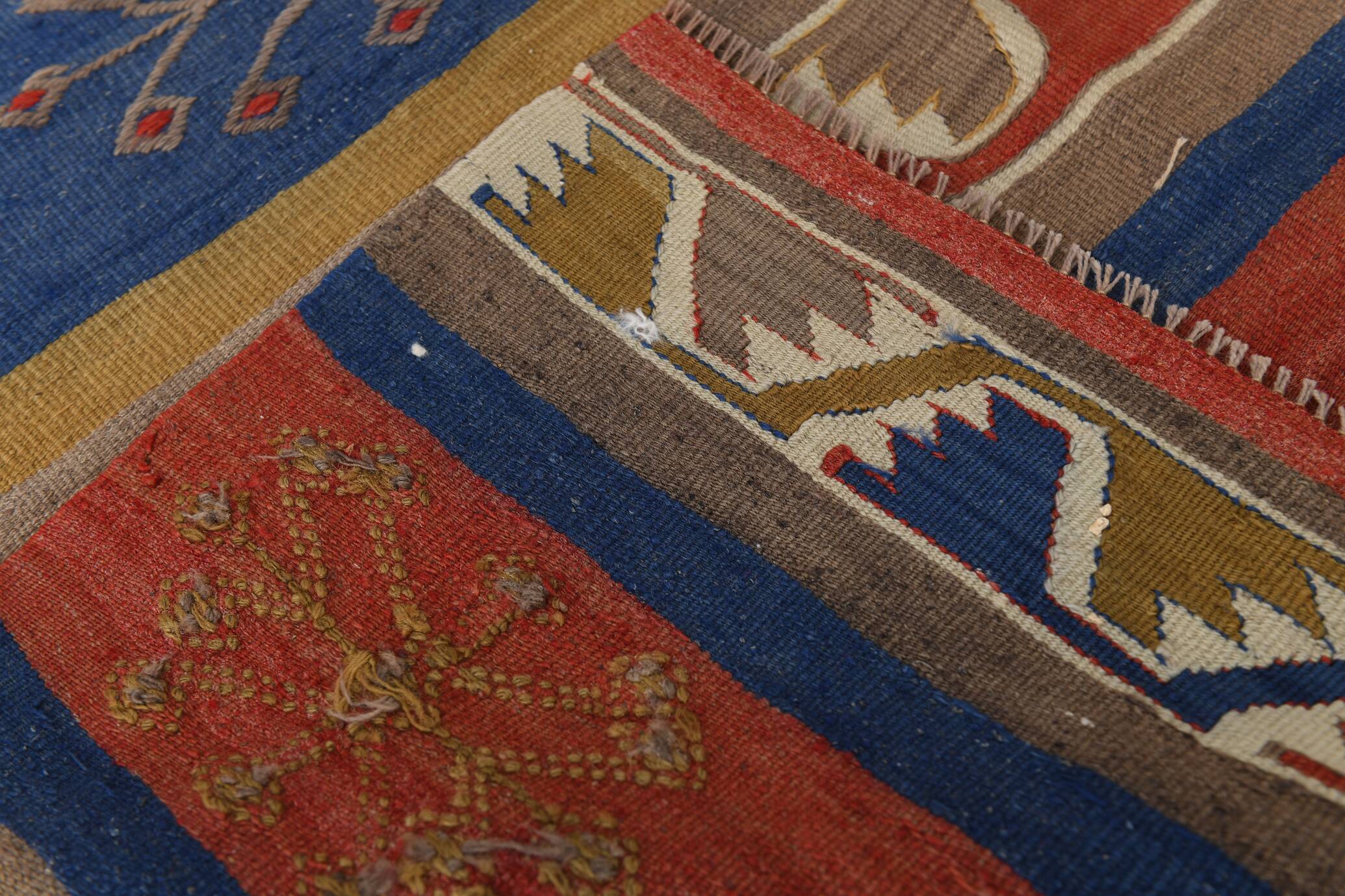 Soft Palette Kilim Runner Rug, Handmade Vintage Kilim Carpet, 100x410 Cm