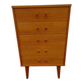 Vintage light oak chest of drawers