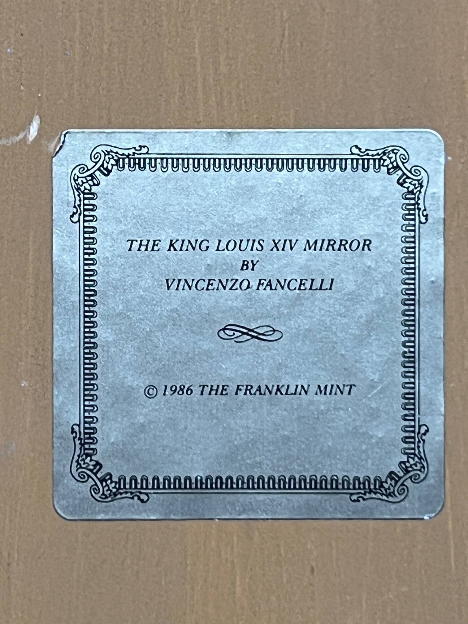 Vincenzo Fancelli – Franklin Mint. Louis XIV style designer mirror.