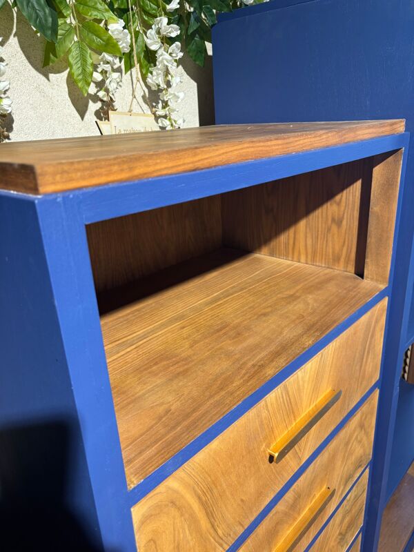 Armoire asymétrique bleu nocturne