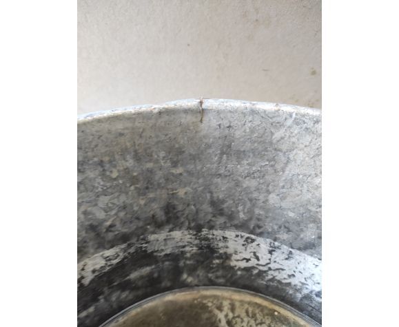 Old vintage retro zinc basin