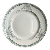 Grand plat KG Lunéville Caumartin blanc et décor bleu vert