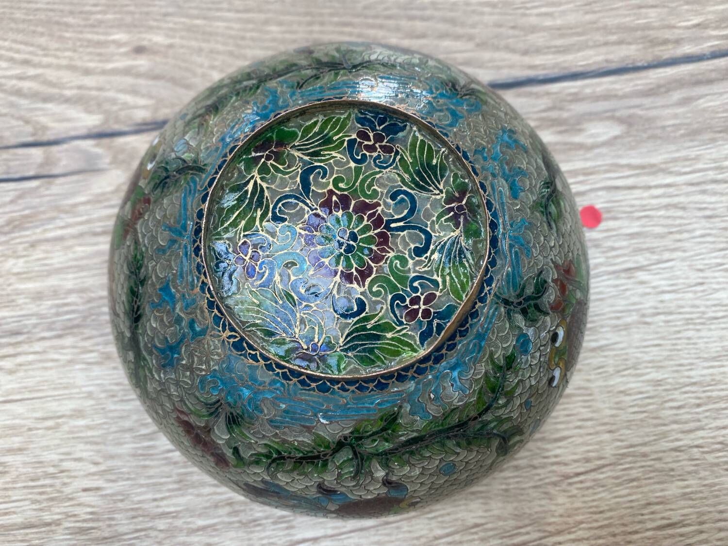 Asian cloisonné enamel bowl