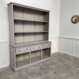 Large gray wooden bookcase