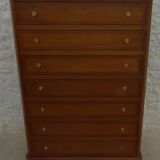 Weekly chest of drawers with secret shelf and its 7 drawers, made in the old-fashioned way from solid wood with knob