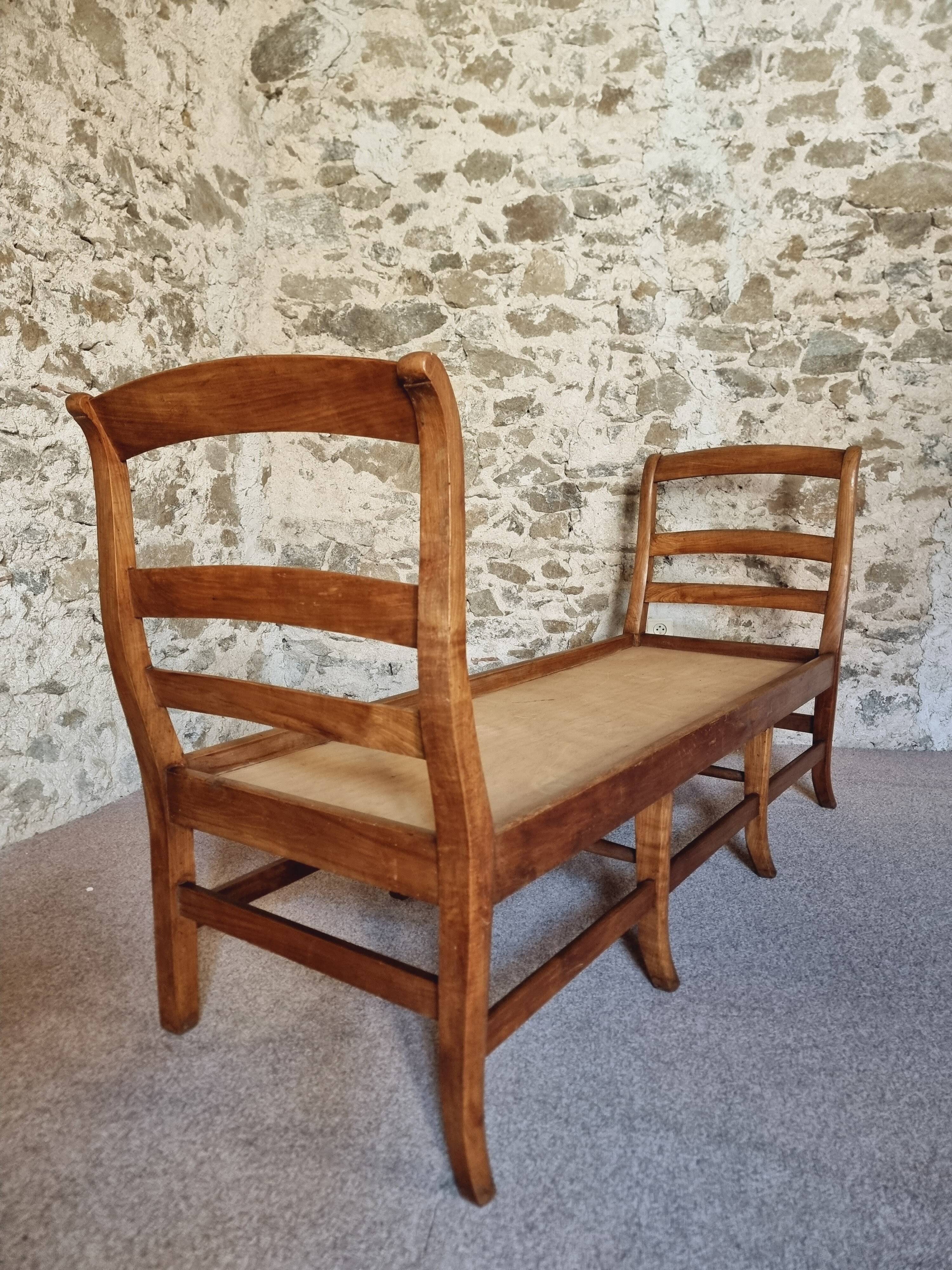 Antique Cherry Bench – Rustic French Daybed