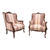 Fauteuils à oreilles, France, vers 1900