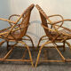 Pair of rattan shell armchairs 60s