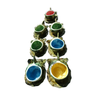 Lot de 7 tasses escargot céramique