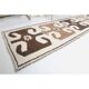 Vintage Turkish Oushak Handmade Wool Cotton White Runner Rug 99x390