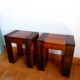 Pair of exotic wood bedside tables