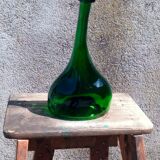 Bouteille Verre soufflé émeraude Armagnac Ducastaing France - Forme libre