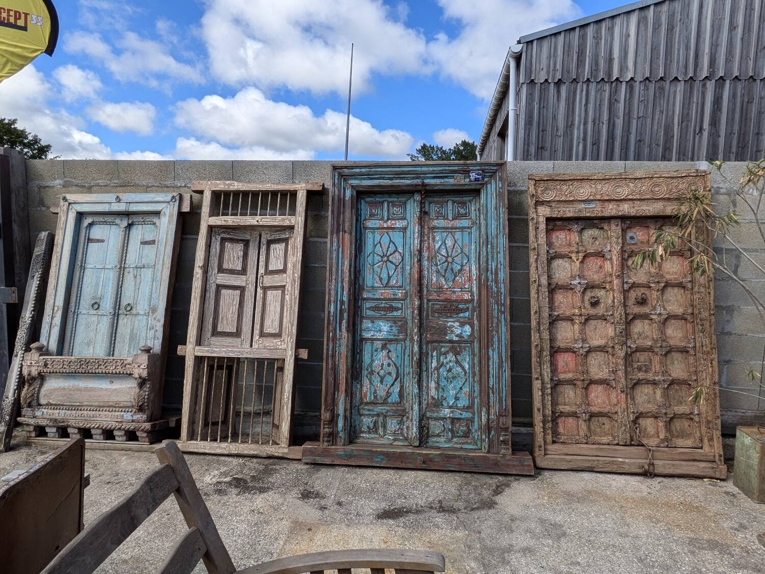 Antique Indian door in solid teak