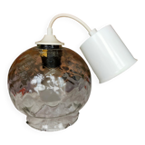 Suspension with polished glass globe in checkerboard pattern