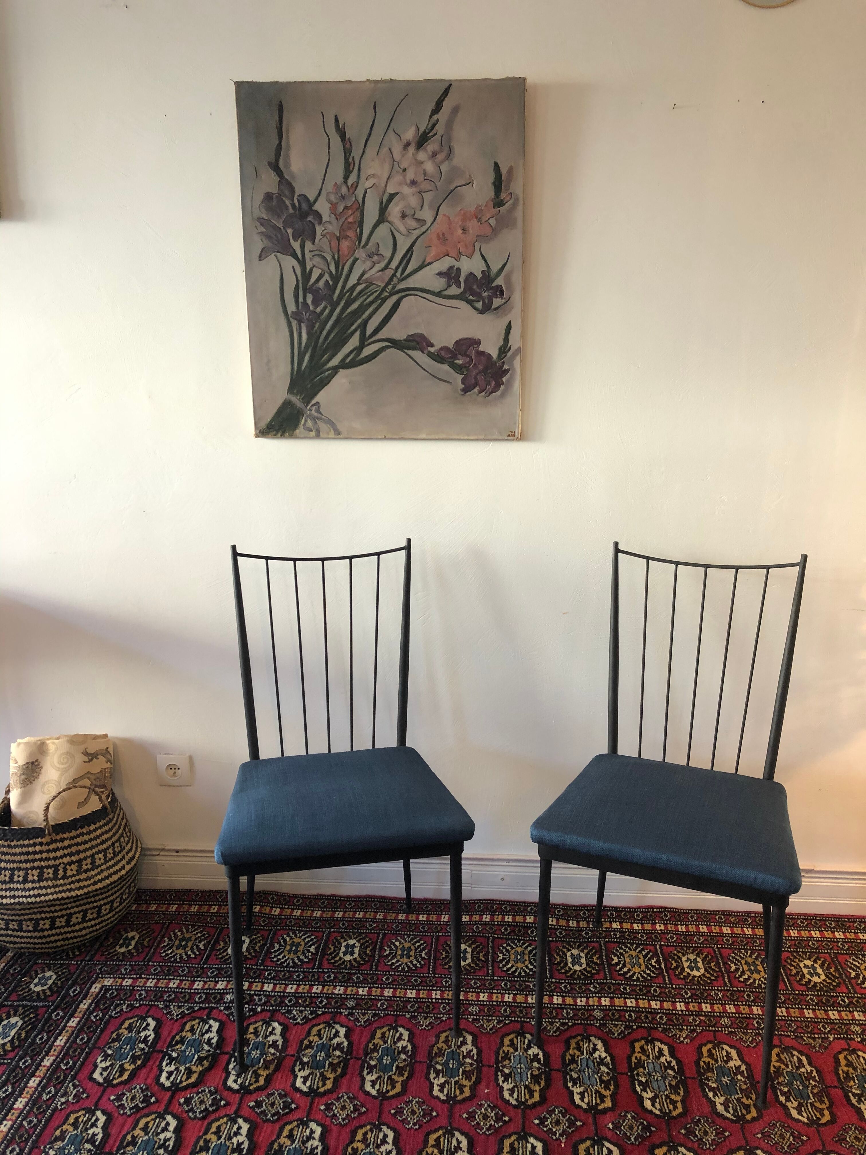 Duo of chairs Colette Gueden 50s
