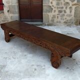Important Indonesian bench in carved wood, Early 20th century