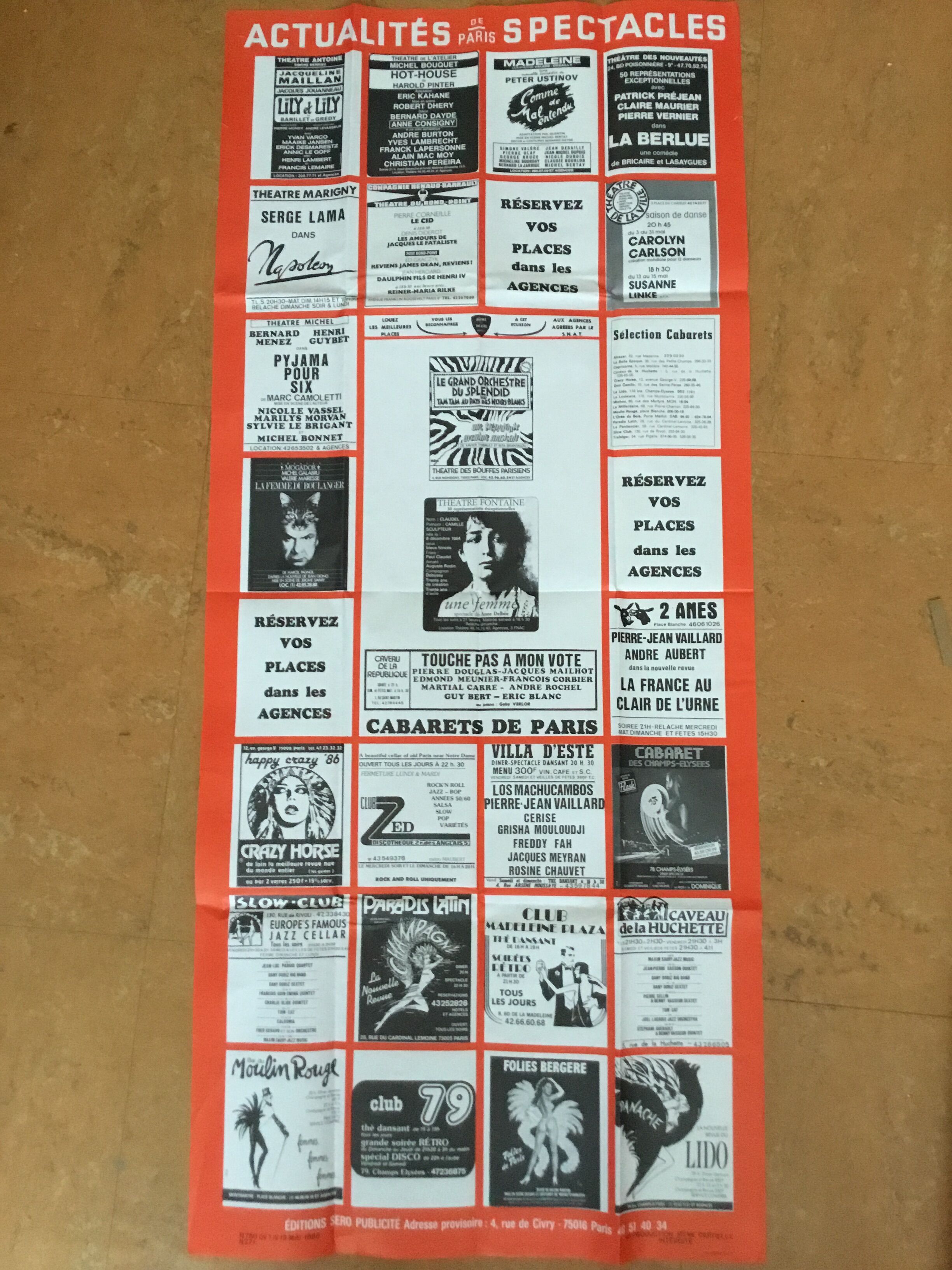 Vintage poster of Parisian shows