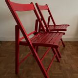 2 Vintage Wooden Folding Chairs
