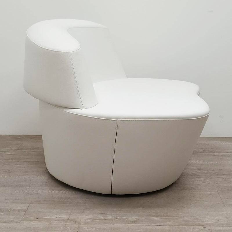 Polar Armchair by Tacchini in White Leather