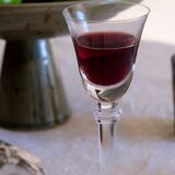 Set 6 mouth-blown wine glasses 50s