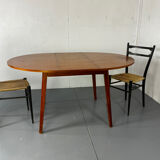 Table à manger ronde extensible moderniste danoise du milieu du siècle, 19