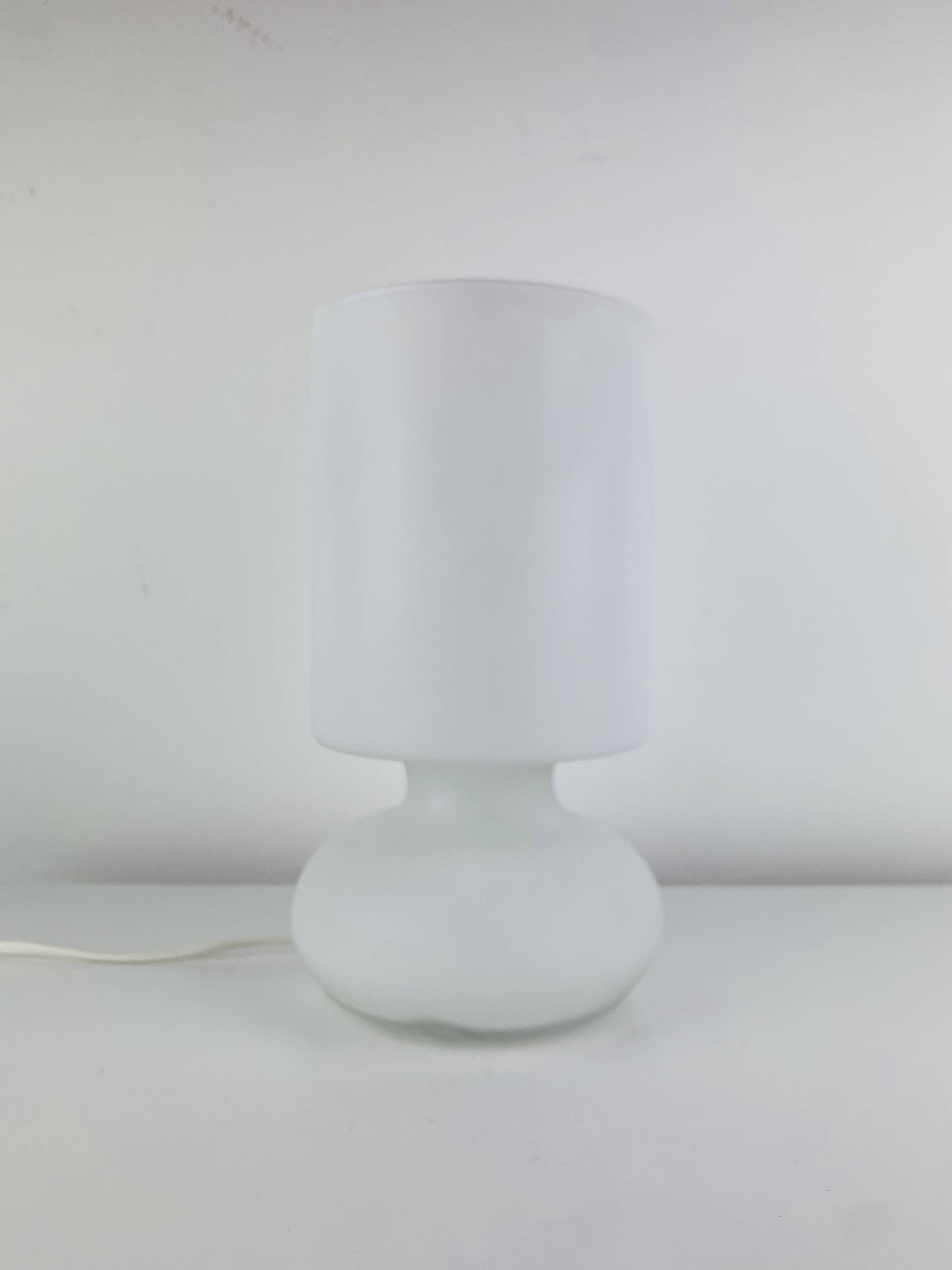 Vintage matte white glass lamp Lykta from Ikea.