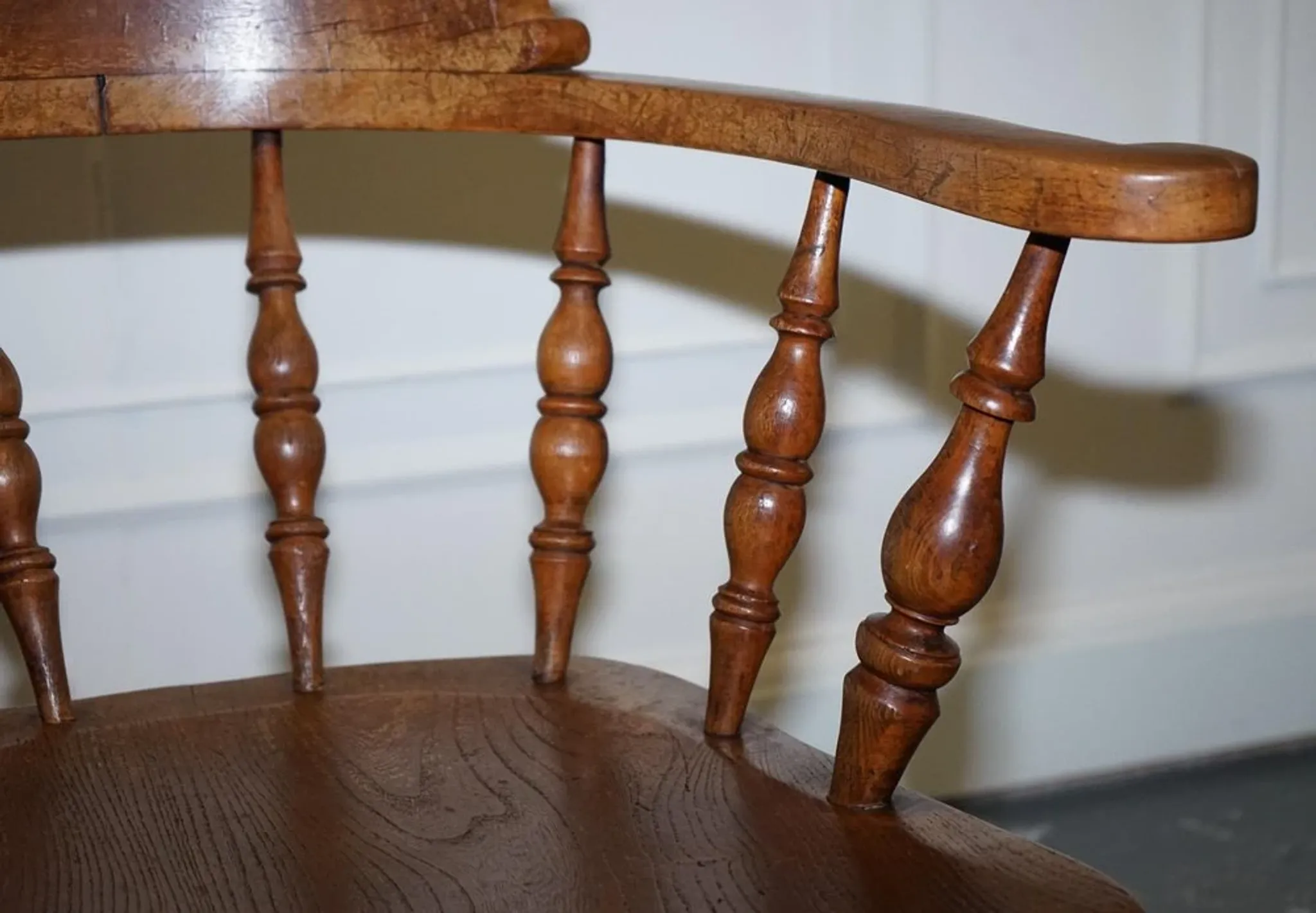 Edwardian Oak Captain's Chair for Smokers, 1900s