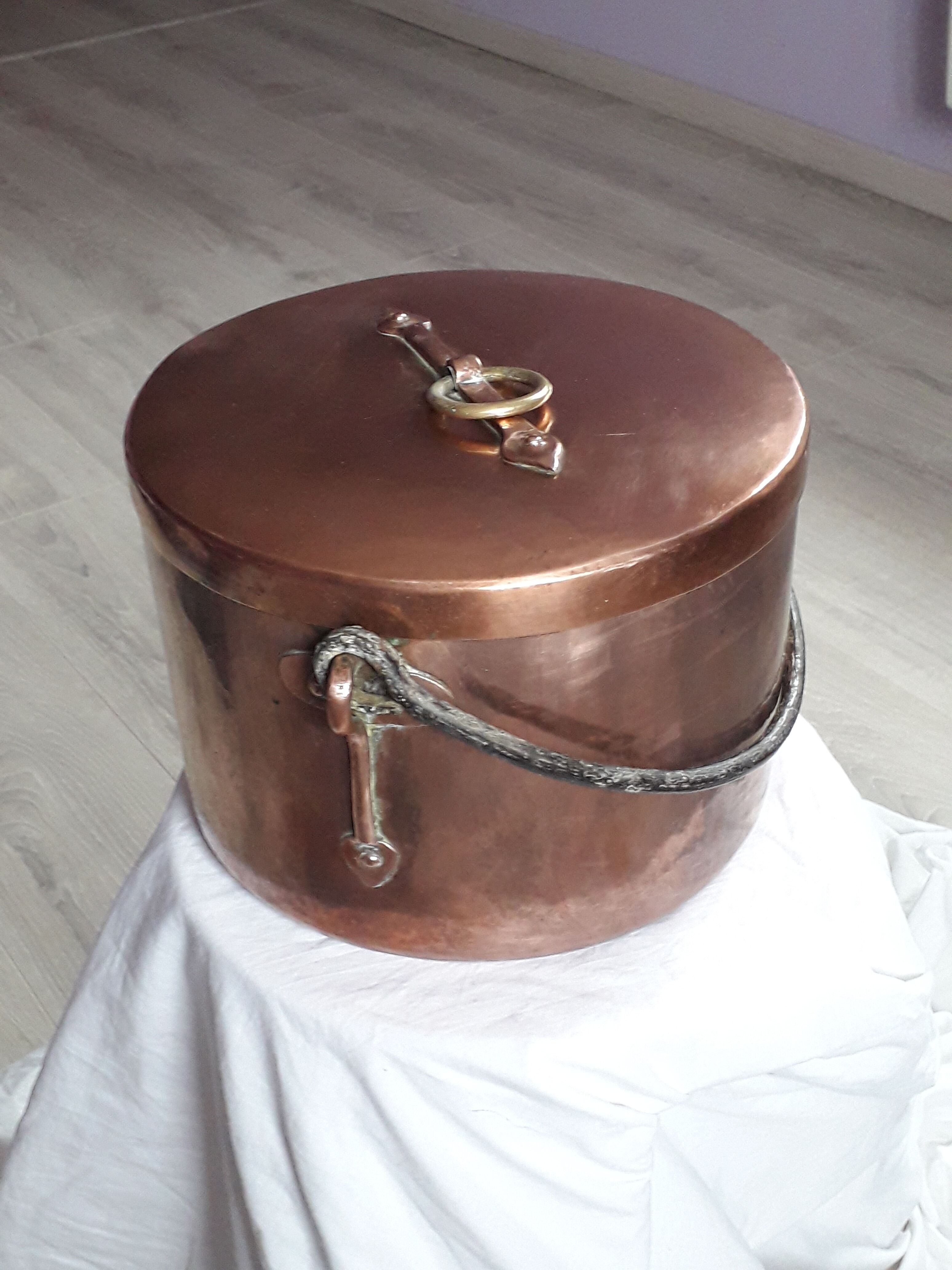 Old copper cauldron