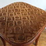 Art nouveau thonet stool bentwood and velvet