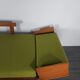 Canapé daybed teck et tissu vert olive, design Ingmar Relling édition Ekornes, 1960s