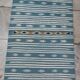 Handmade blue and white Berber carpet in pure wool