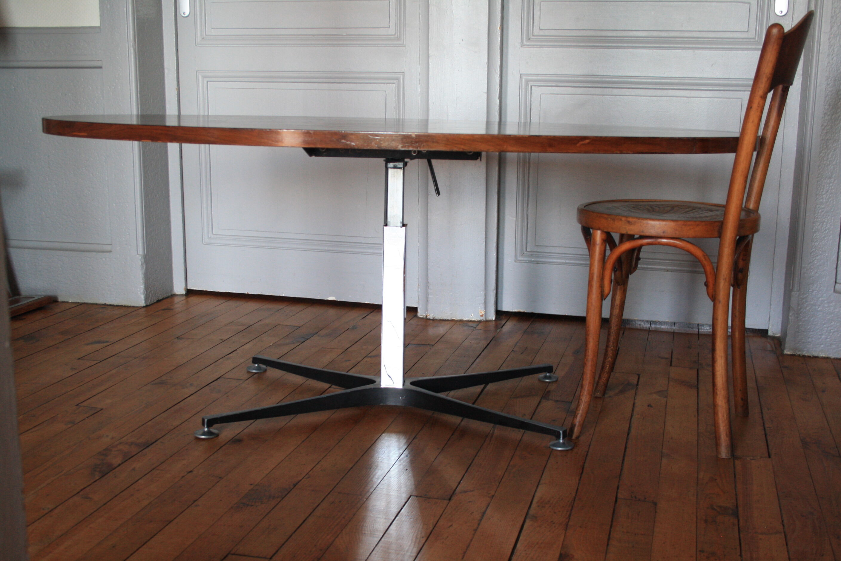 Coffee table in wood and metal foot Ilse