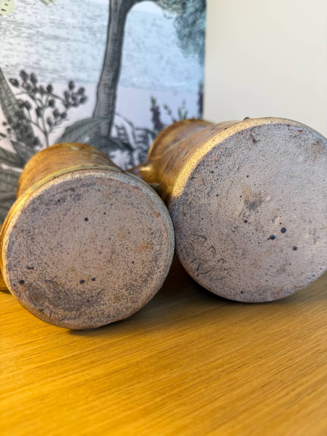 Set of 2 stoneware pitchers