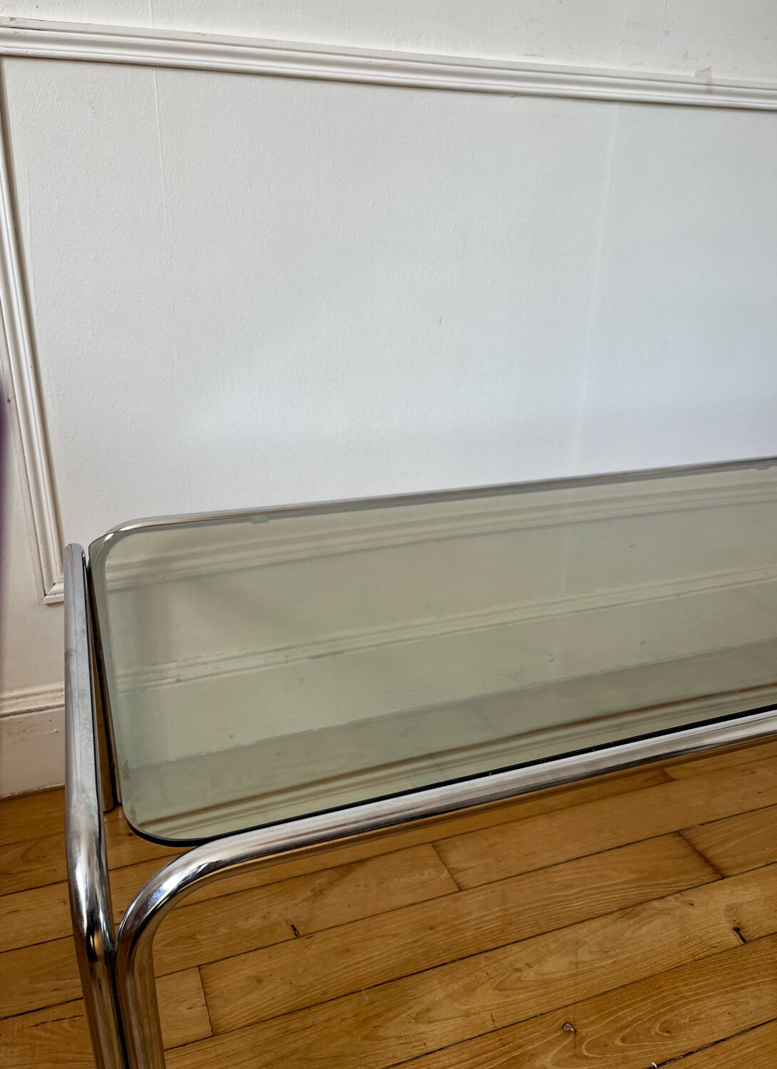 Vintage smoked glass coffee table