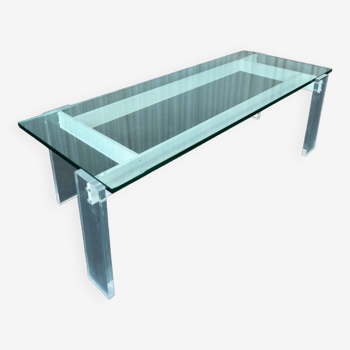 Architectural glass and plexiglass coffee table