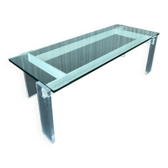 Architectural glass and plexiglass coffee table