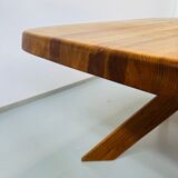 French early edition Aban T35C table in elm attributed to Pierre Chapo, 1970s