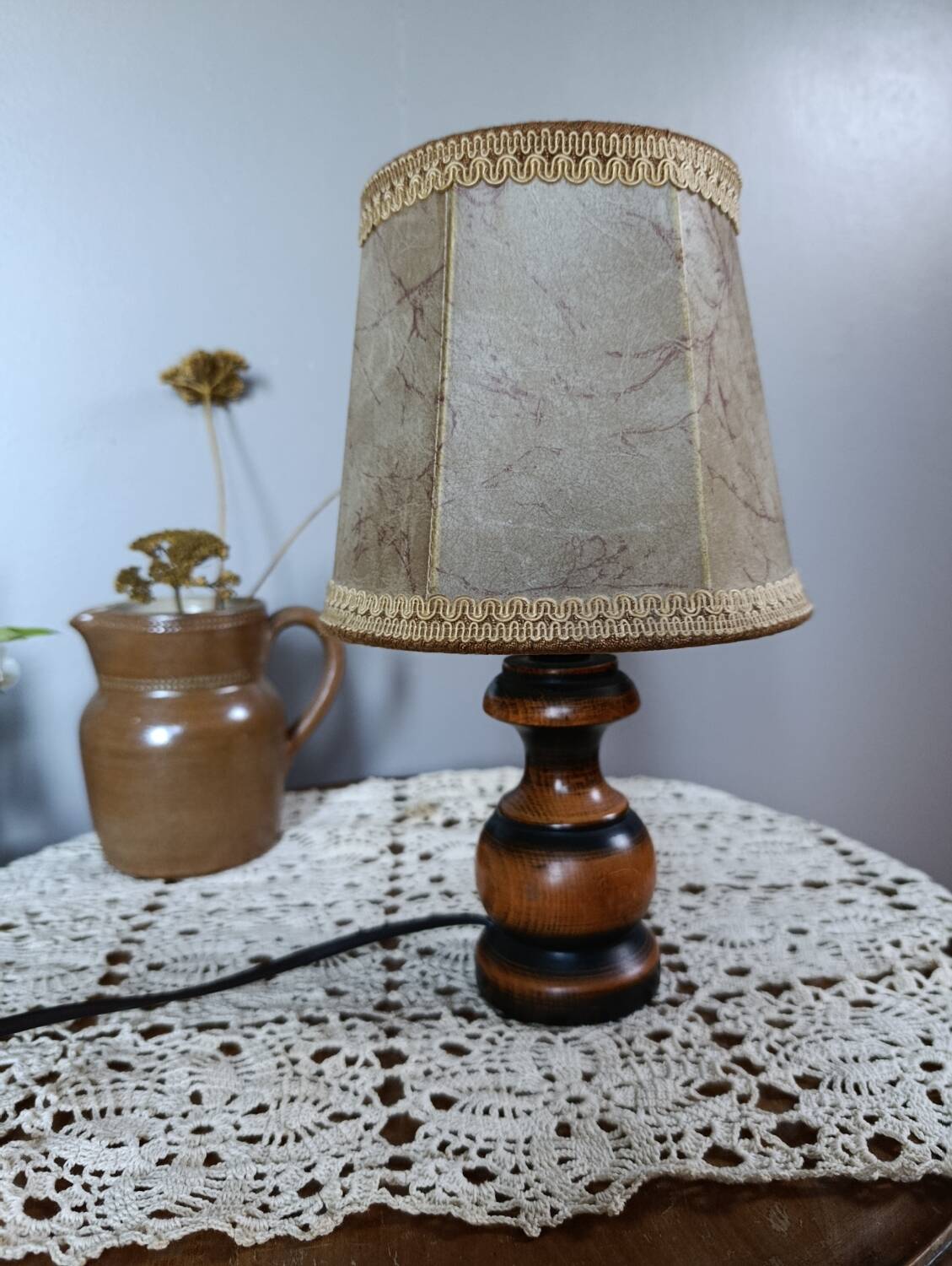 Rustic chic turned wooden bedside lamp haha skin day