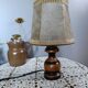 Lampe de chevet bois tourné rustique chic ahah jour peau
