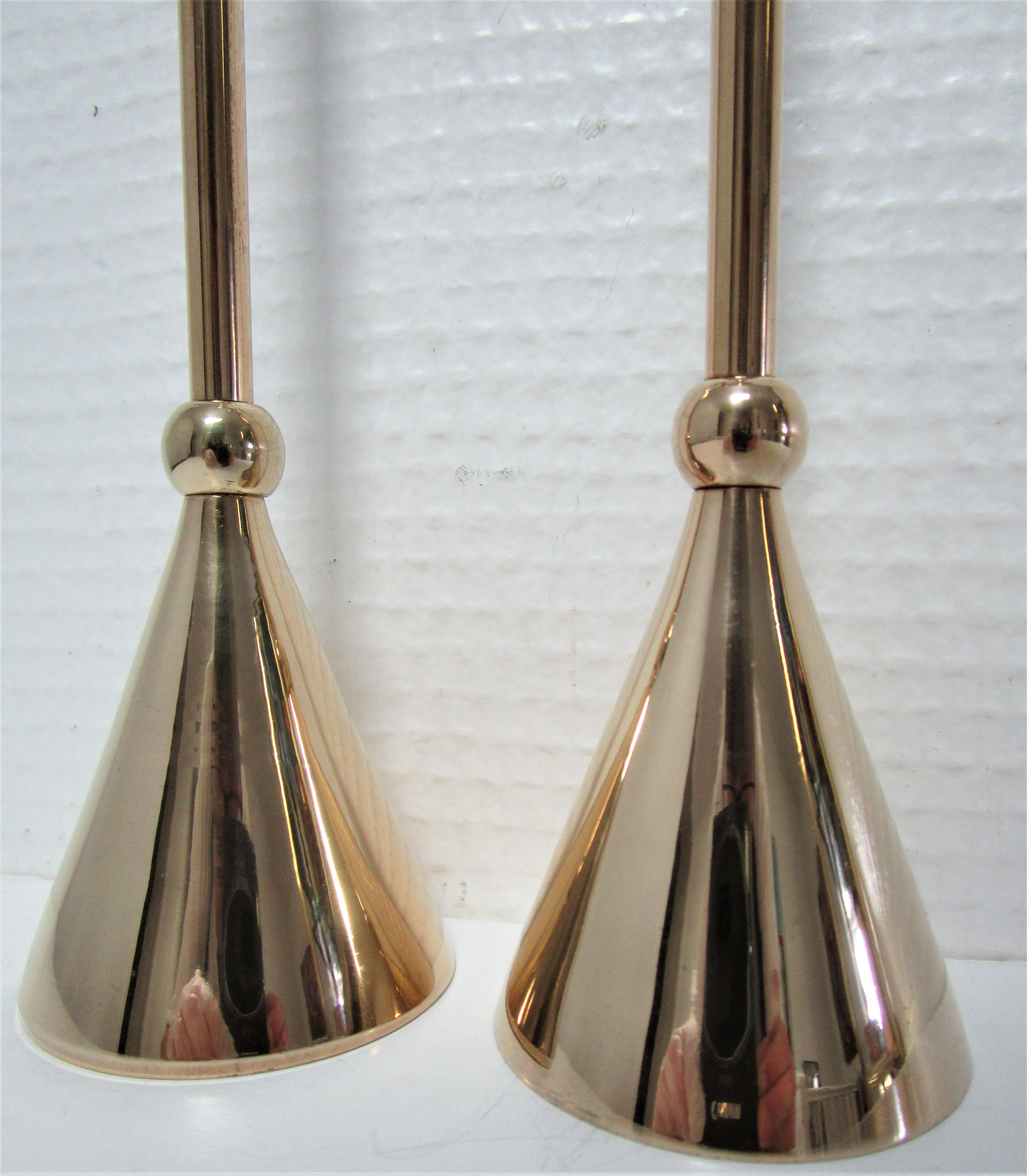 Pair of solid brass candle holders 80