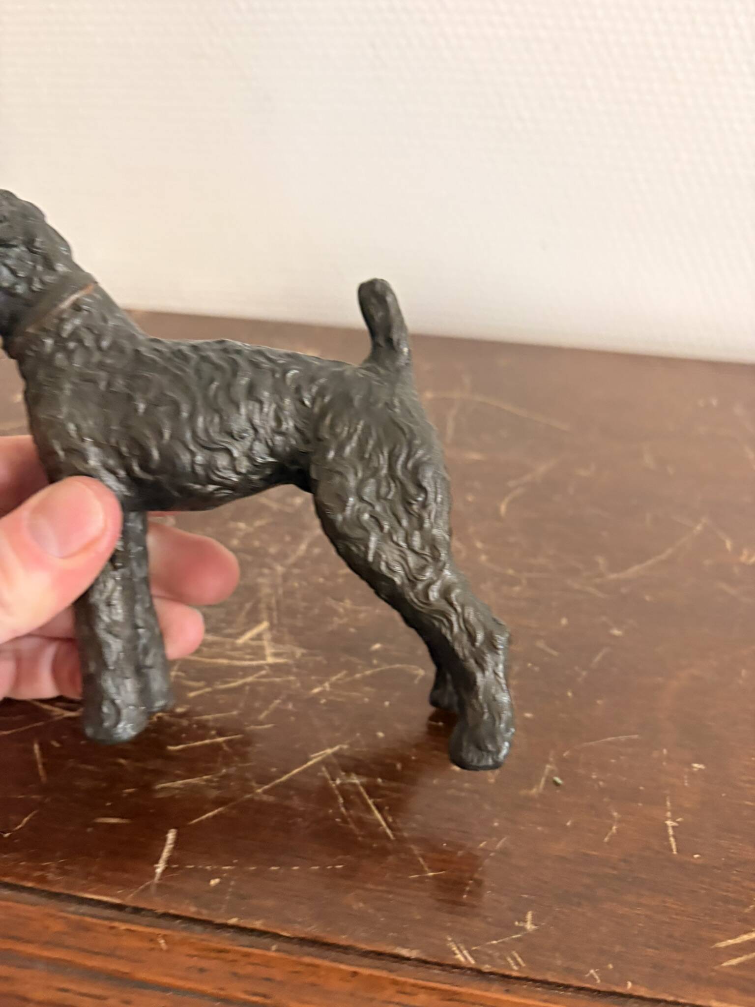 Antique Sculpture Airedale Terrier Welsh Regule Art Deco 1930
