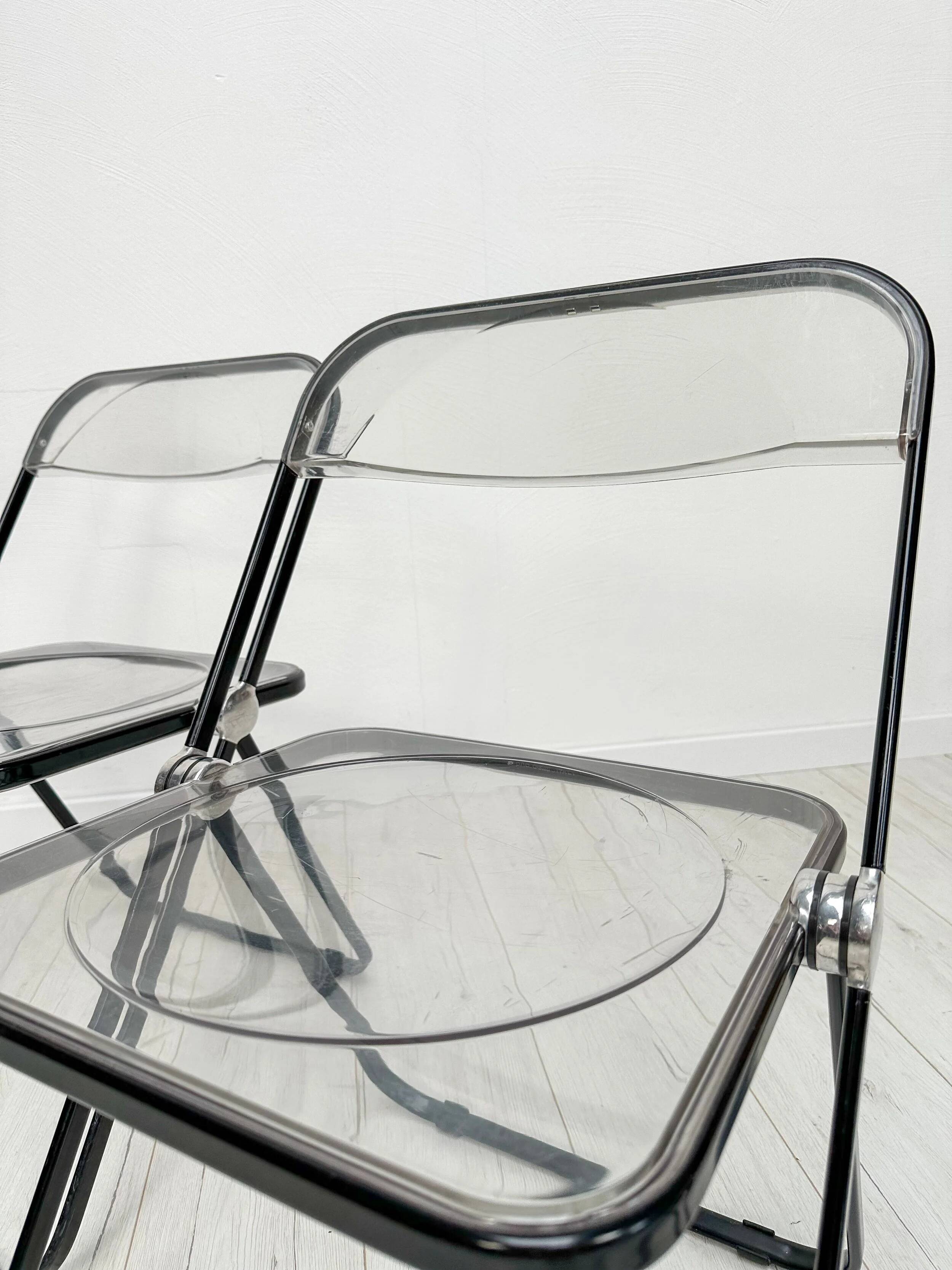 Ensemble de 3 chaises pliantes vintage Plia des années 1960 par Giancarlo Piretti pour Anonima