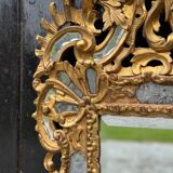 Louis XV style mirror with parecloses in gilded wood, early 19th century, Empire A