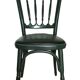Suite de 6 chaises bistrot vert anglais et assise skaï noir